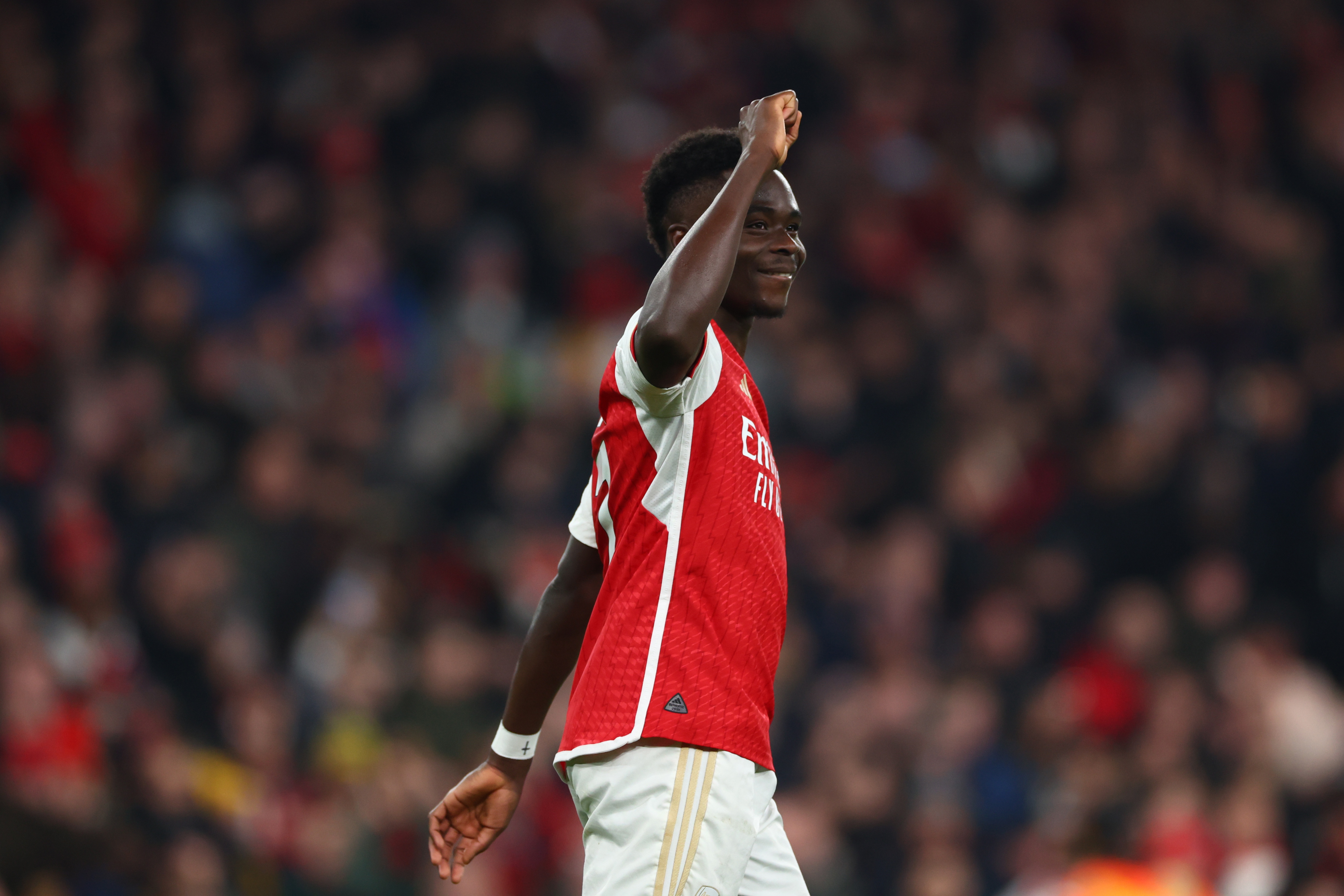 英超球員唯一，薩卡2024年通過帶球突破打進(jìn)5球并助攻6次